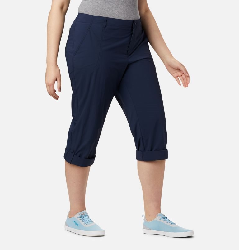 Women's Columbia PFG Aruba Roll Up Pants Navy | Plus Size CA-D31L6